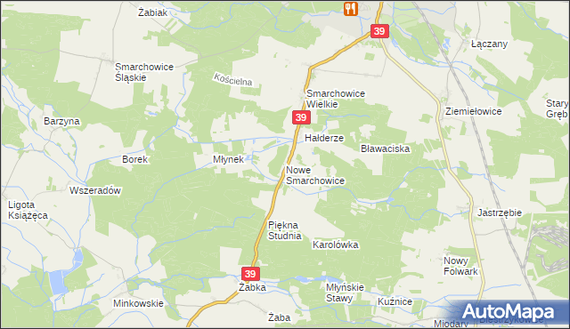 mapa Nowe Smarchowice, Nowe Smarchowice na mapie Targeo