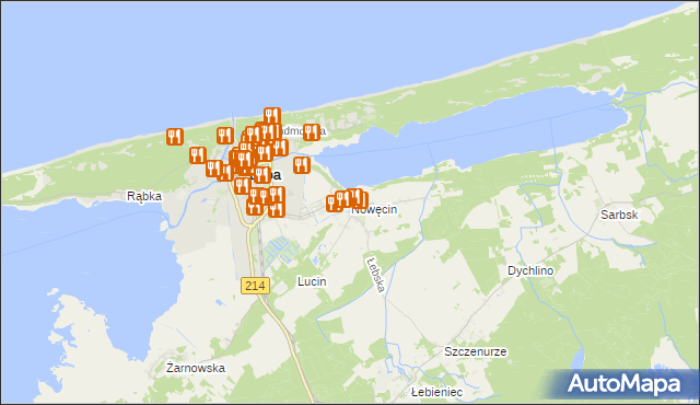 mapa Nowęcin, Nowęcin na mapie Targeo