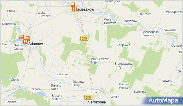 mapa Nowinki gmina Wojcieszków, Nowinki gmina Wojcieszków na mapie Targeo
