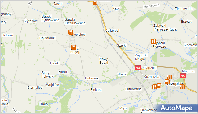 mapa Nowy Bugaj, Nowy Bugaj na mapie Targeo