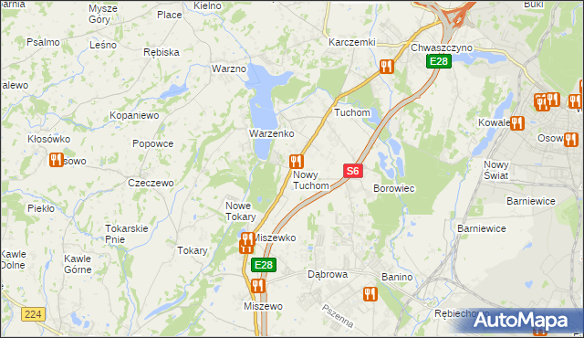 mapa Nowy Tuchom, Nowy Tuchom na mapie Targeo