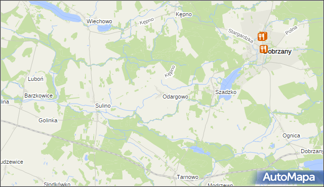 mapa Odargowo gmina Dobrzany, Odargowo gmina Dobrzany na mapie Targeo