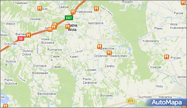 mapa Ojrzanów-Towarzystwo, Ojrzanów-Towarzystwo na mapie Targeo