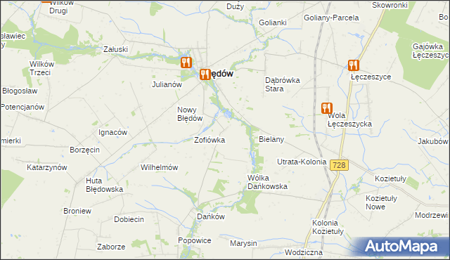 mapa Oleśnik gmina Błędów, Oleśnik gmina Błędów na mapie Targeo