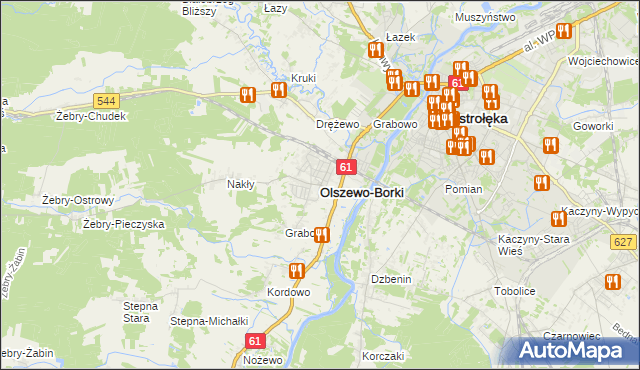 mapa Olszewo-Borki, Olszewo-Borki na mapie Targeo