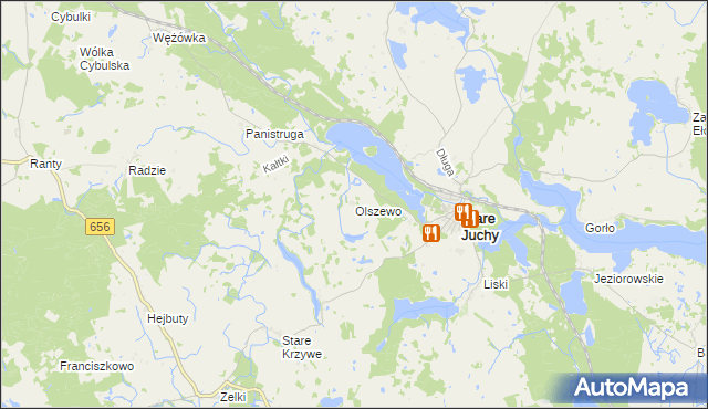 mapa Olszewo gmina Stare Juchy, Olszewo gmina Stare Juchy na mapie Targeo