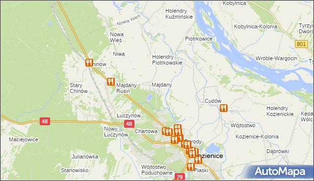 mapa Opatkowice gmina Kozienice, Opatkowice gmina Kozienice na mapie Targeo