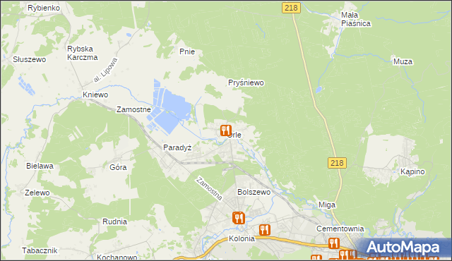 mapa Orle gmina Wejherowo, Orle gmina Wejherowo na mapie Targeo