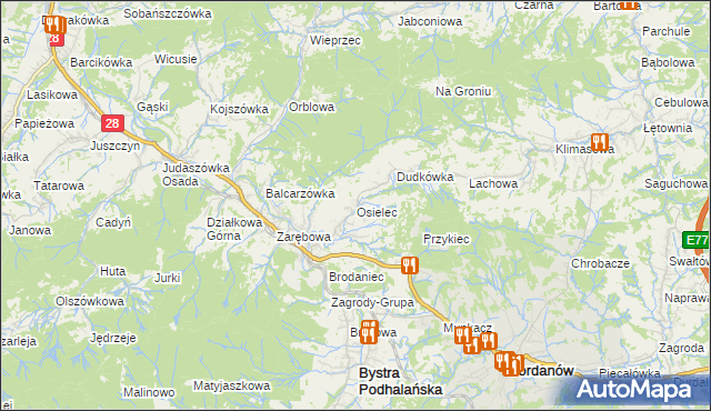 mapa Osielec, Osielec na mapie Targeo