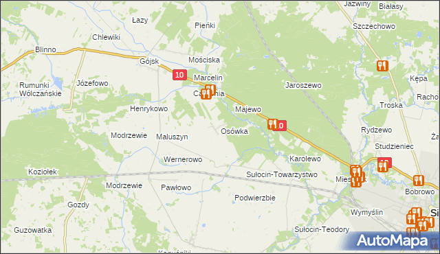 mapa Osówka gmina Sierpc, Osówka gmina Sierpc na mapie Targeo