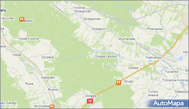 mapa Ossala-Lesisko, Ossala-Lesisko na mapie Targeo