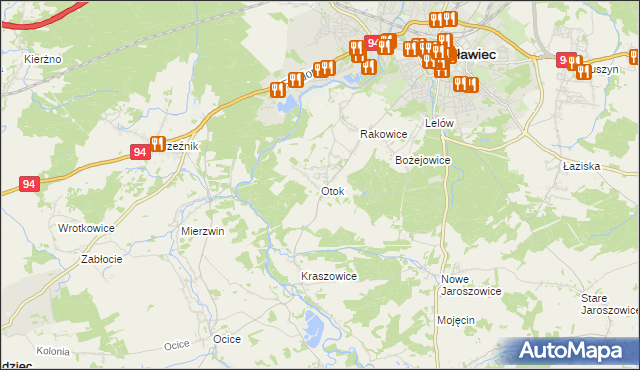 mapa Otok gmina Bolesławiec, Otok gmina Bolesławiec na mapie Targeo