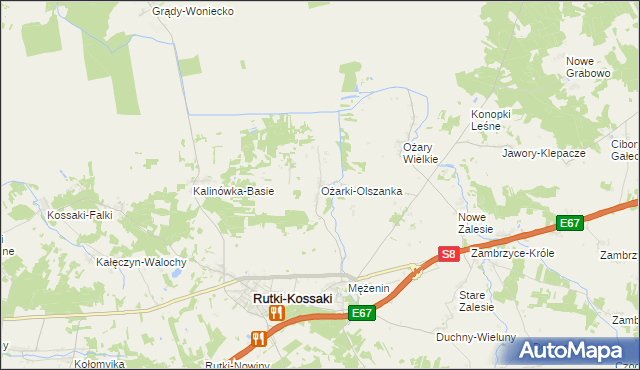 mapa Ożarki-Olszanka, Ożarki-Olszanka na mapie Targeo