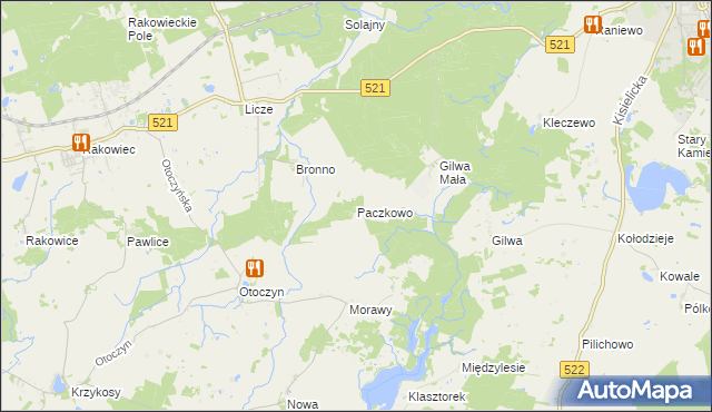 mapa Paczkowo gmina Kwidzyn, Paczkowo gmina Kwidzyn na mapie Targeo