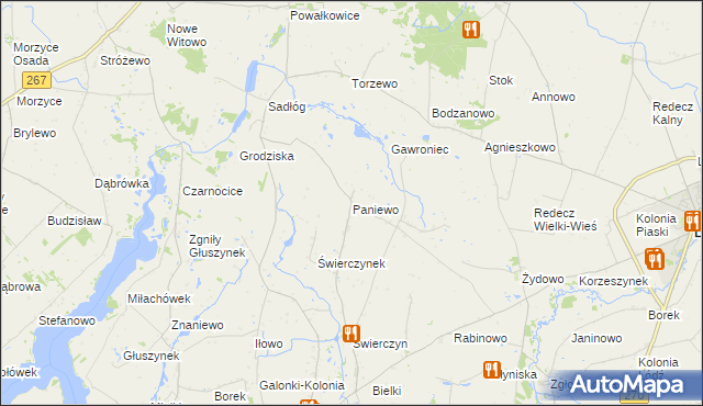 mapa Paniewo gmina Topólka, Paniewo gmina Topólka na mapie Targeo