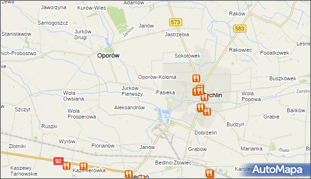 mapa Pasieka gmina Żychlin, Pasieka gmina Żychlin na mapie Targeo