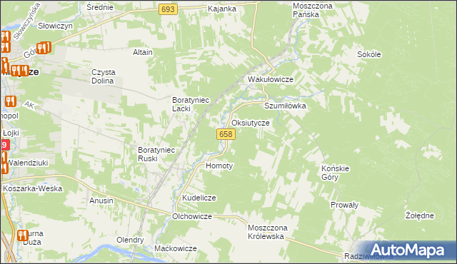 mapa Pawłowicze, Pawłowicze na mapie Targeo