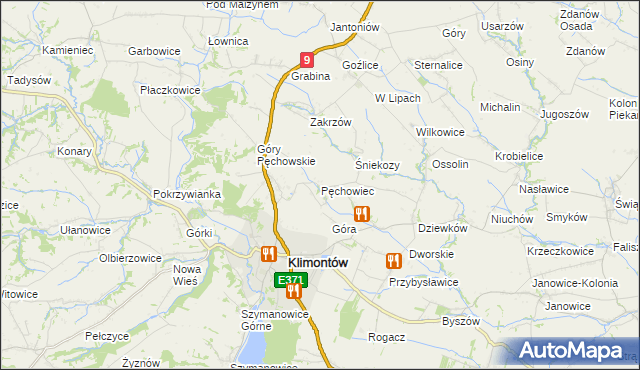 mapa Pęchowiec, Pęchowiec na mapie Targeo