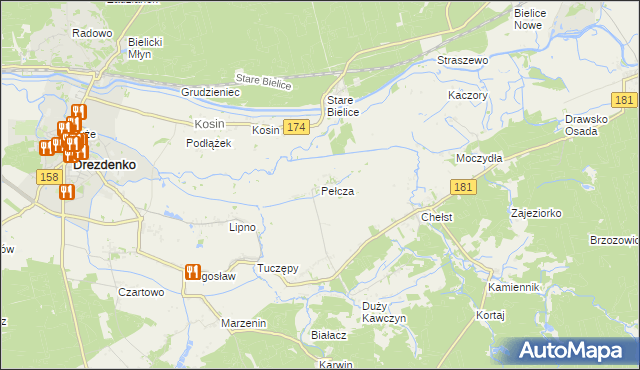 mapa Pełcza, Pełcza na mapie Targeo