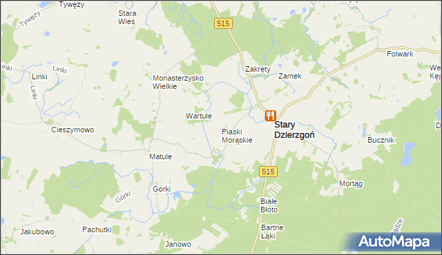 mapa Piaski Morąskie, Piaski Morąskie na mapie Targeo