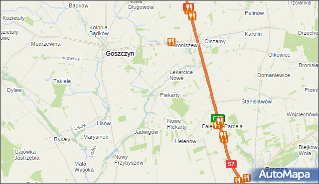 mapa Piekarty, Piekarty na mapie Targeo