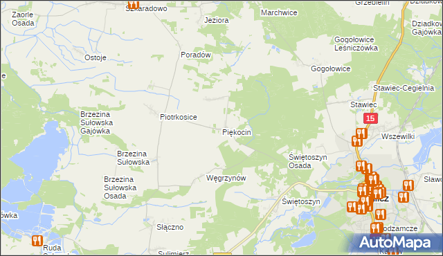 mapa Piękocin, Piękocin na mapie Targeo