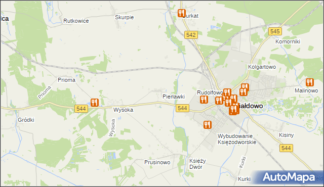 mapa Pierławki gmina Działdowo, Pierławki gmina Działdowo na mapie Targeo