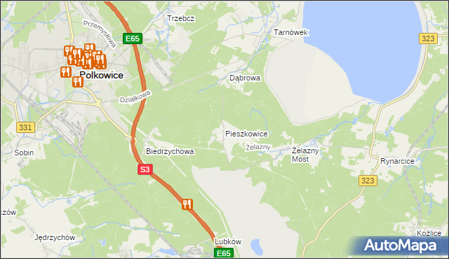 mapa Pieszkowice, Pieszkowice na mapie Targeo