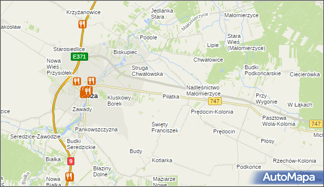 mapa Piłatka gmina Iłża, Piłatka gmina Iłża na mapie Targeo