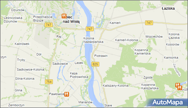 mapa Piotrawin gmina Łaziska, Piotrawin gmina Łaziska na mapie Targeo