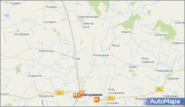 mapa Piotrkowice gmina Damasławek, Piotrkowice gmina Damasławek na mapie Targeo
