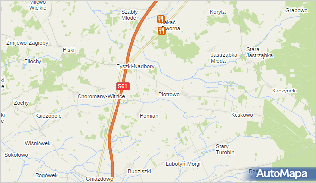 mapa Piotrowo gmina Czerwin, Piotrowo gmina Czerwin na mapie Targeo