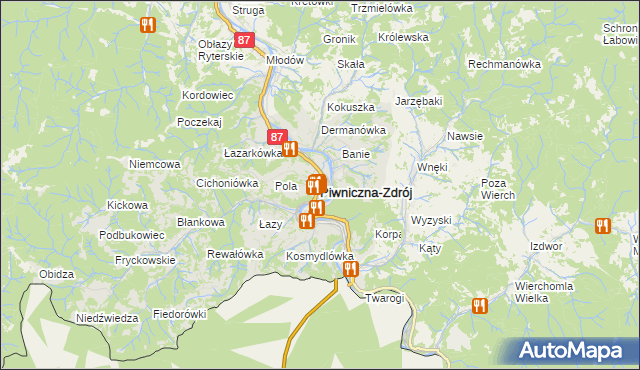 mapa Piwniczna-Zdrój, Piwniczna-Zdrój na mapie Targeo