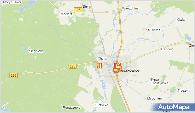 mapa Plany gmina Mieszkowice, Plany gmina Mieszkowice na mapie Targeo