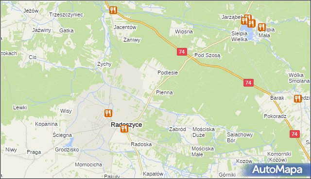 mapa Plenna, Plenna na mapie Targeo