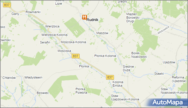 mapa Płonka-Kolonia, Płonka-Kolonia na mapie Targeo