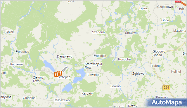mapa Pobłocie gmina Linia, Pobłocie gmina Linia na mapie Targeo
