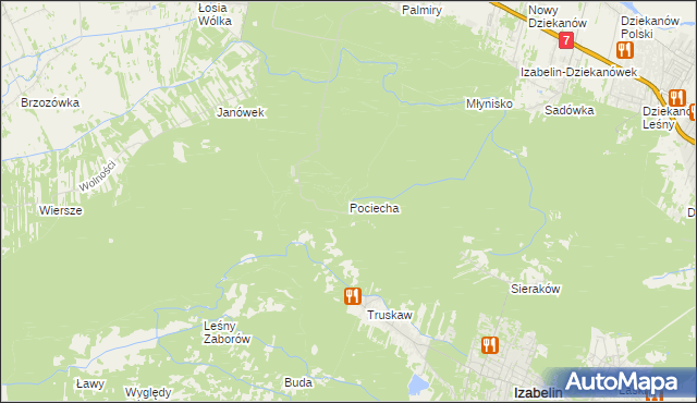 mapa Pociecha gmina Czosnów, Pociecha gmina Czosnów na mapie Targeo