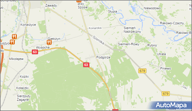 mapa Podgórze gmina Łomża, Podgórze gmina Łomża na mapie Targeo