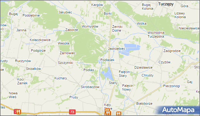 mapa Podlasek gmina Stopnica, Podlasek gmina Stopnica na mapie Targeo