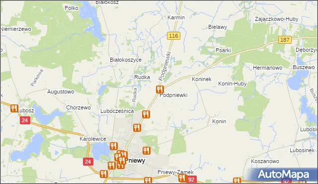 mapa Podpniewki, Podpniewki na mapie Targeo