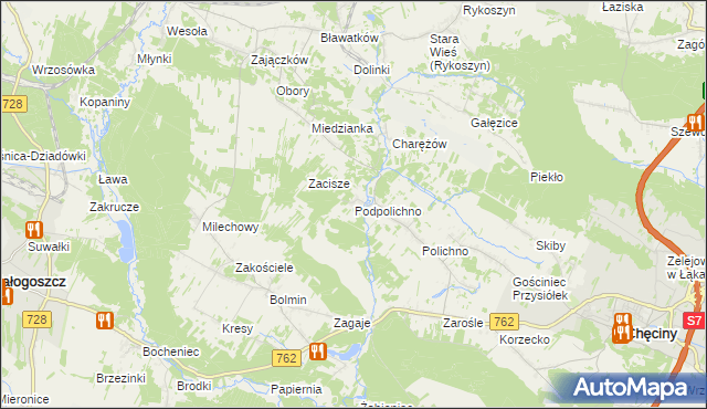 mapa Podpolichno, Podpolichno na mapie Targeo