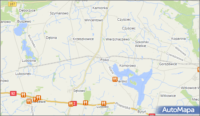 mapa Pólko gmina Kaźmierz, Pólko gmina Kaźmierz na mapie Targeo