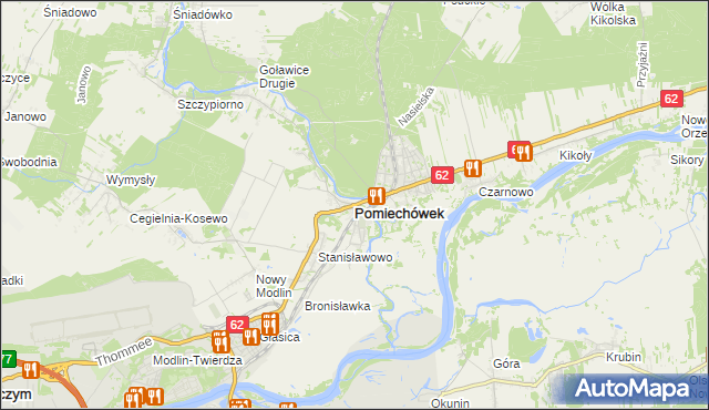 mapa Pomiechówek, Pomiechówek na mapie Targeo