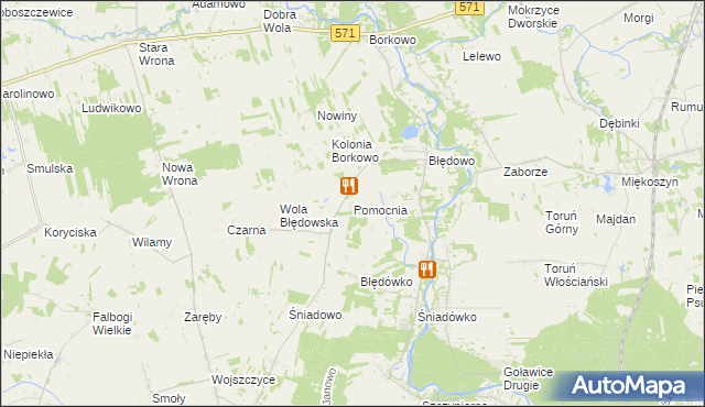 mapa Pomocnia gmina Pomiechówek, Pomocnia gmina Pomiechówek na mapie Targeo