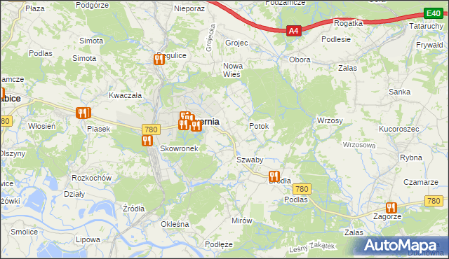 mapa Poręba Żegoty, Poręba Żegoty na mapie Targeo