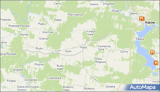 mapa Potok gmina Szydłów, Potok gmina Szydłów na mapie Targeo