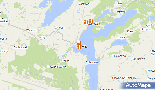 mapa Powidz powiat słupecki, Powidz powiat słupecki na mapie Targeo