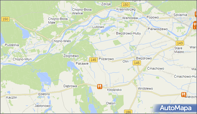 mapa Pożarowo, Pożarowo na mapie Targeo