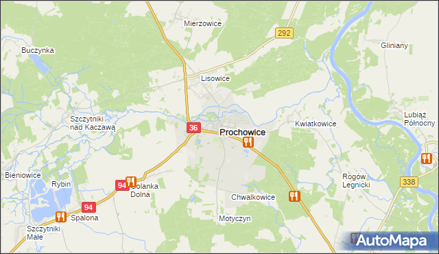 mapa Prochowice, Prochowice na mapie Targeo